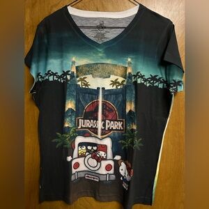 Hello Kitty Jurassic Park Tee Shirt NWOT